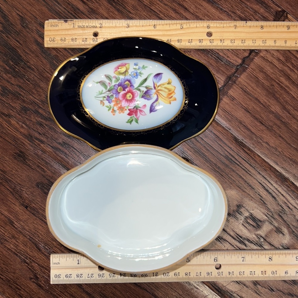 Echt Kobalt made in Germany navy blue gold white floral design keepsake china - Picture 11 of 14